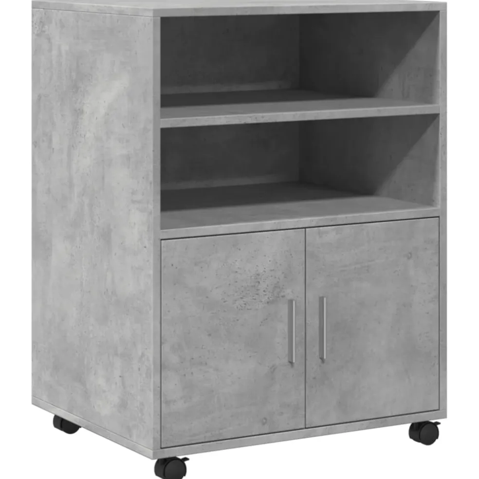 vidaXL Rolkast 60x48x81 cm bewerkt hout betongrijs
