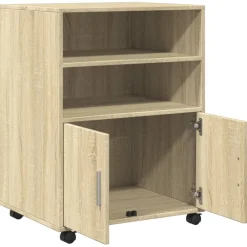 vidaXL Rolkast 60x48x81 cm bewerkt hout sonoma eikenkleurig