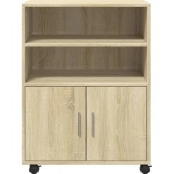 vidaXL Rolkast 60x48x81 cm bewerkt hout sonoma eikenkleurig