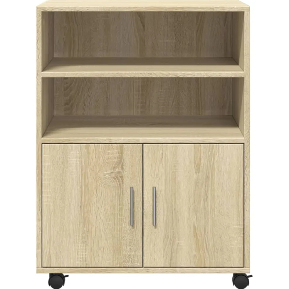 vidaXL Rolkast 60x48x81 cm bewerkt hout sonoma eikenkleurig