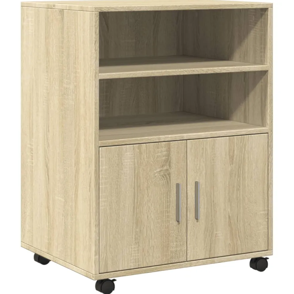 vidaXL Rolkast 60x48x81 cm bewerkt hout sonoma eikenkleurig