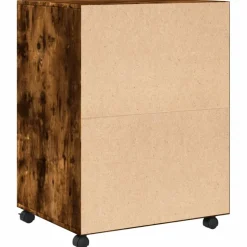 vidaXL Rolkast 60x48x81 cm bewerkt hout gerookt eikenkleurig