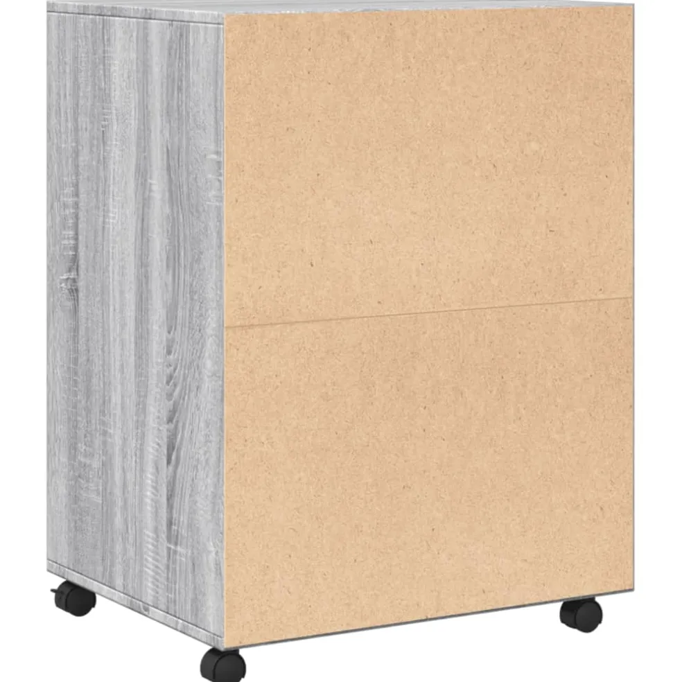vidaXL Rolkast 60x48x81 cm bewerkt hout grijs sonoma eikenkleurig