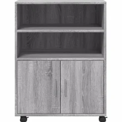 vidaXL Rolkast 60x48x81 cm bewerkt hout grijs sonoma eikenkleurig