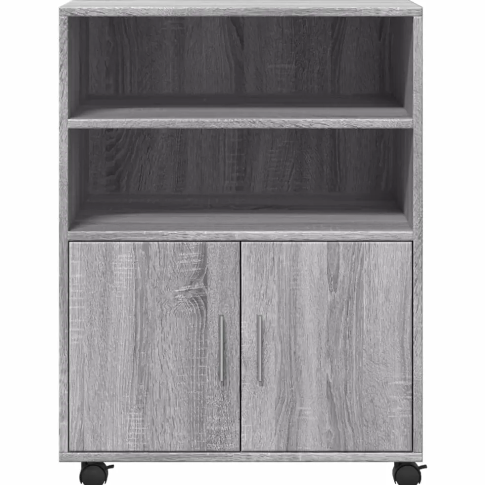 vidaXL Rolkast 60x48x81 cm bewerkt hout grijs sonoma eikenkleurig
