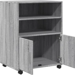 vidaXL Rolkast 60x48x81 cm bewerkt hout grijs sonoma eikenkleurig