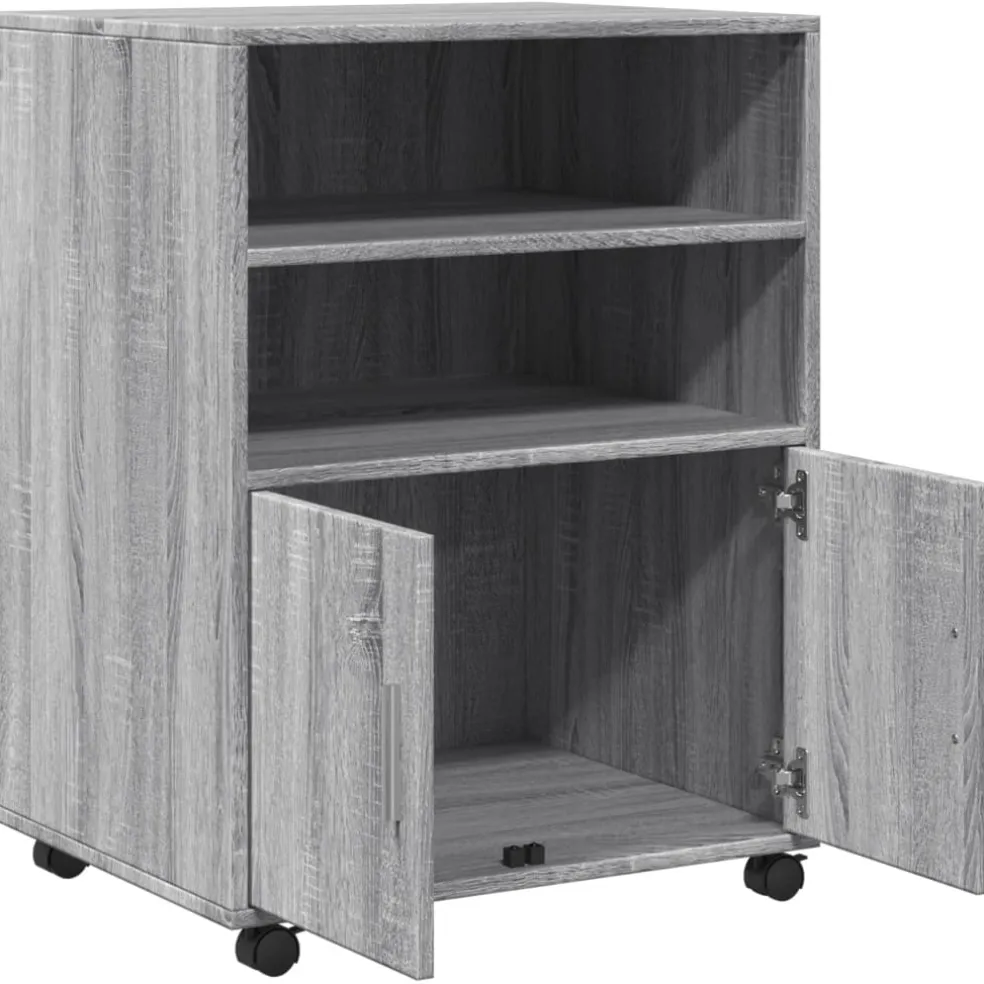 vidaXL Rolkast 60x48x81 cm bewerkt hout grijs sonoma eikenkleurig