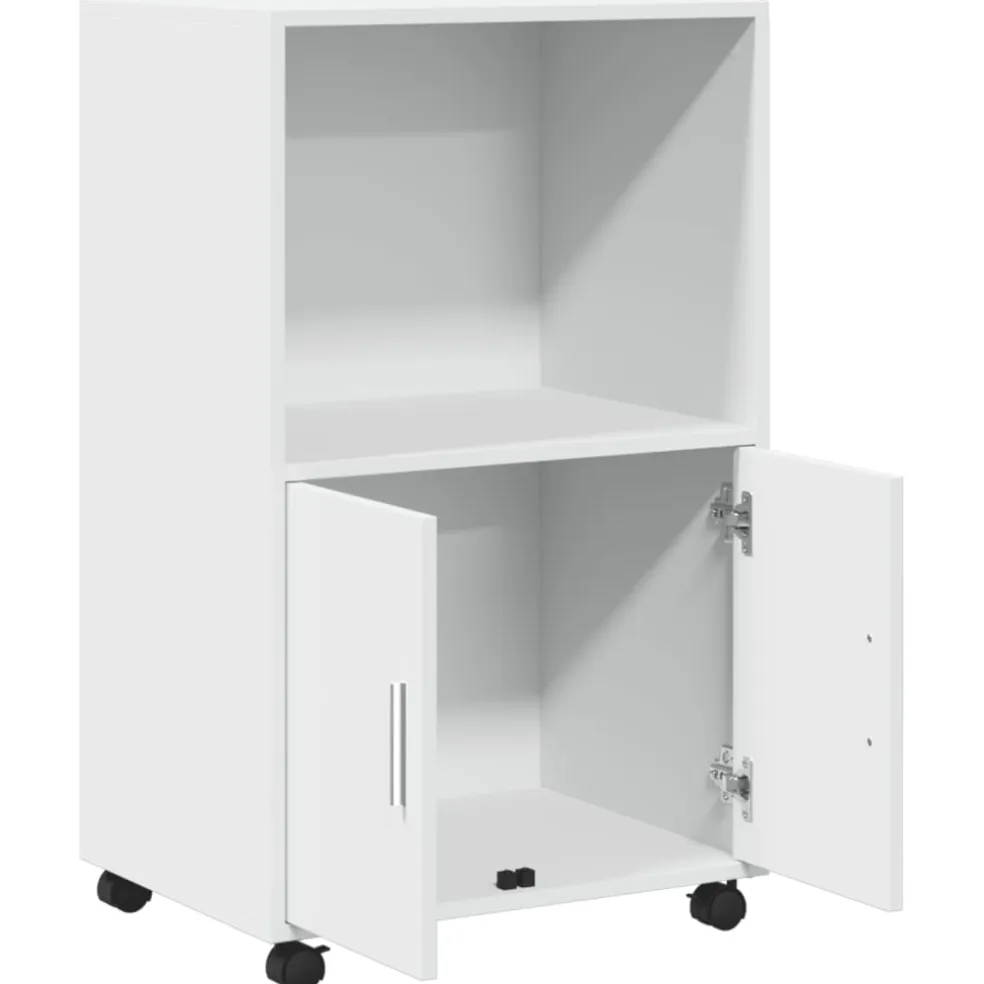 vidaXL Rolkast 55x40x91 cm bewerkt hout wit