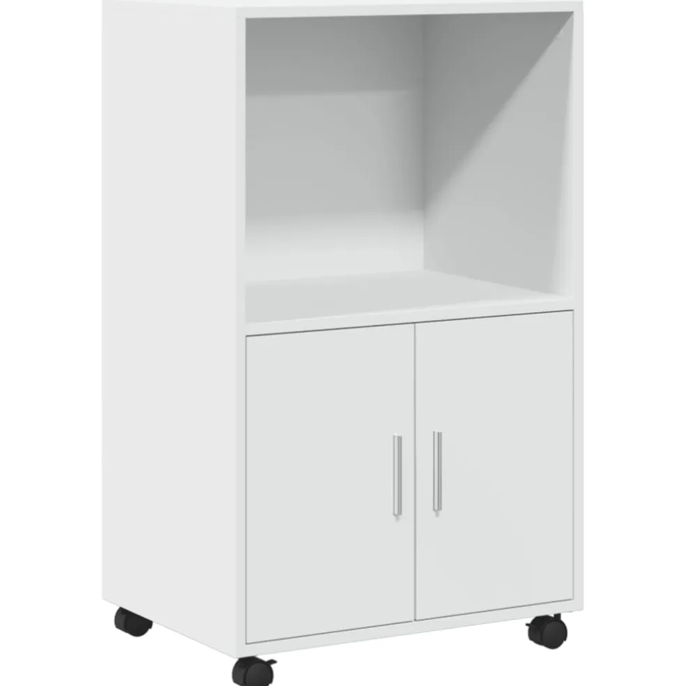 vidaXL Rolkast 55x40x91 cm bewerkt hout wit