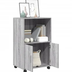 vidaXL Rolkast 55x40x91 cm bewerkt hout grijs sonoma eikenkleurig