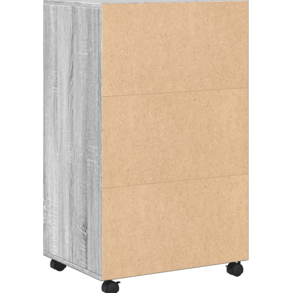 vidaXL Rolkast 55x40x91 cm bewerkt hout grijs sonoma eikenkleurig