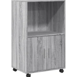 vidaXL Rolkast 55x40x91 cm bewerkt hout grijs sonoma eikenkleurig