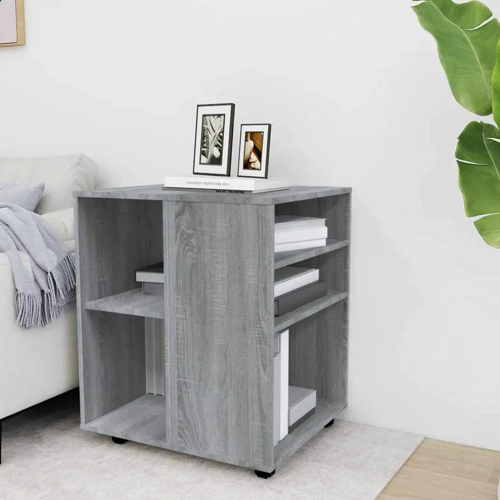 vidaXL Rolkast 60x53x72 cm bewerkt hout grijs sonoma eiken