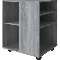 vidaXL Rolkast 60x53x72 cm bewerkt hout grijs sonoma eiken