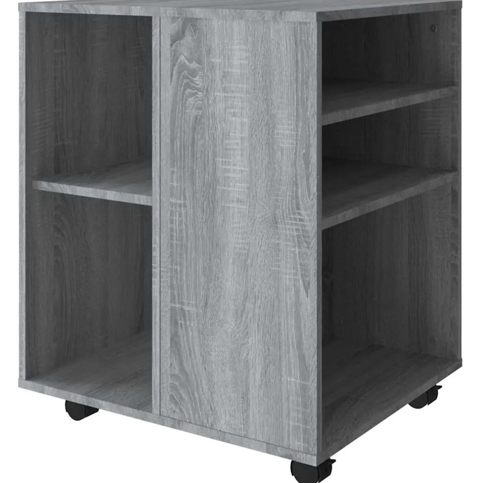 vidaXL Rolkast 60x53x72 cm bewerkt hout grijs sonoma eiken