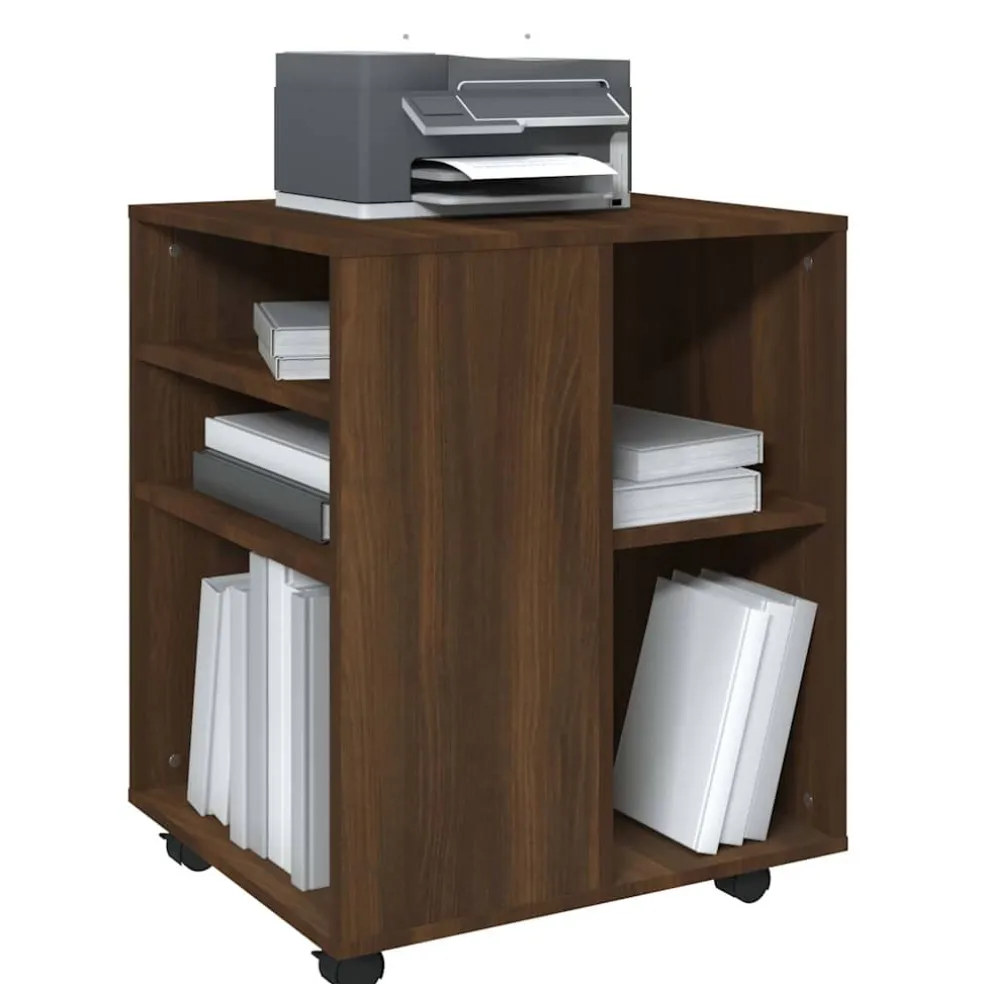 vidaXL Rolkast 60x53x72 cm bewerkt hout bruin eikenkleur