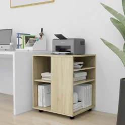 vidaXL Rolkast 60x53x72 cm bewerkt hout sonoma eikenkleurig