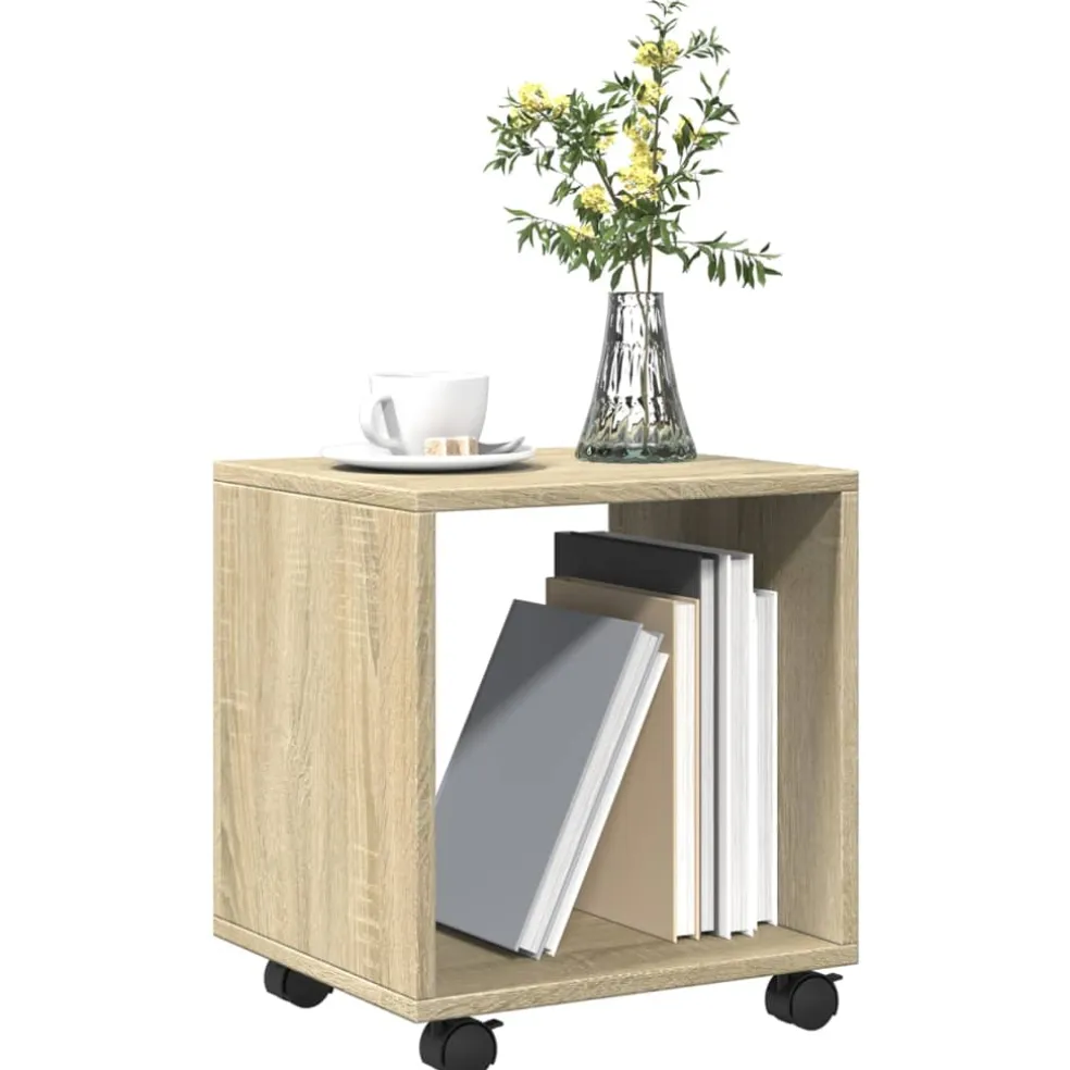 vidaXL Rolkast 37x33x42,5 cm bewerkt hout sonoma eikenkleurig