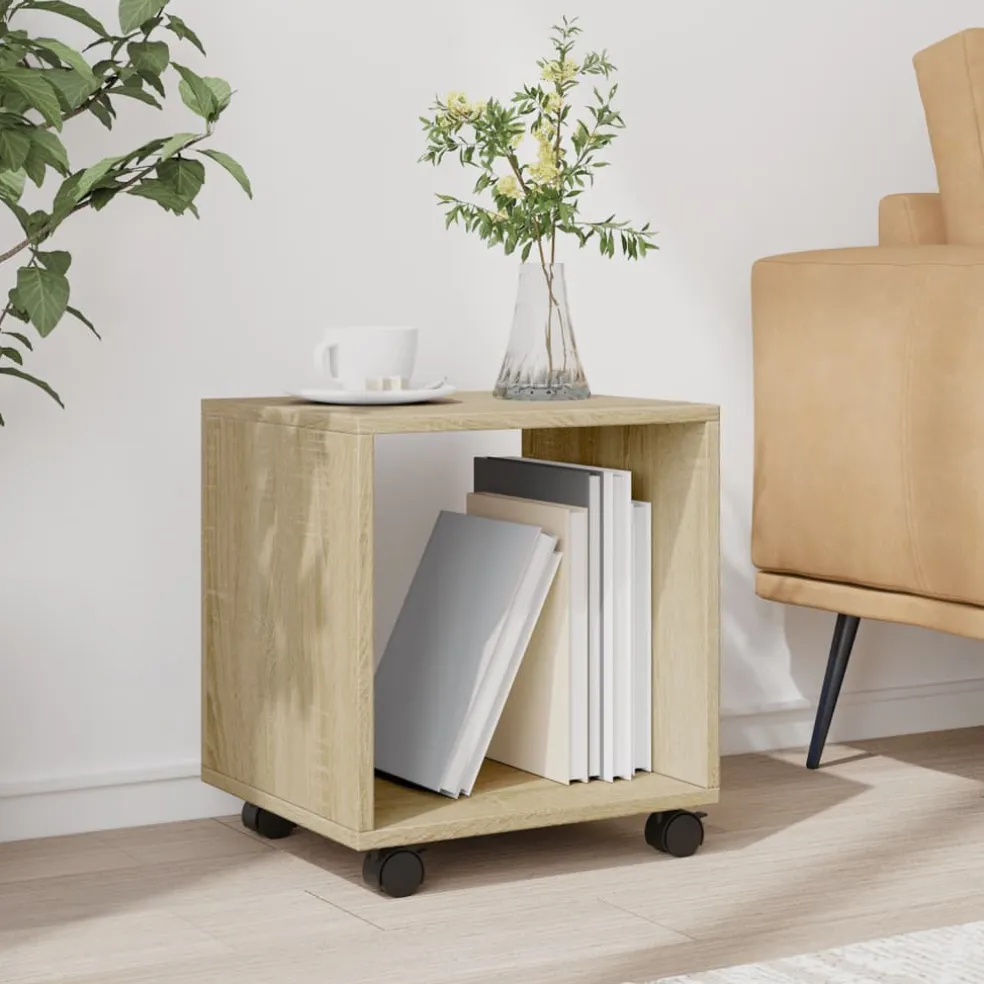 vidaXL Rolkast 37x33x42,5 cm bewerkt hout sonoma eikenkleurig
