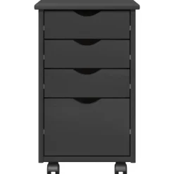 vidaXL Rolling Kast met wiel Grijs 34 x 39 x 56 cm Massief grenenhout