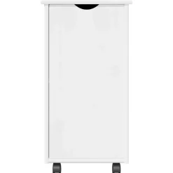 vidaXL Rolling Kast met wiel Wit 34 x 39 x 65,5 cm Massief Vurenhout