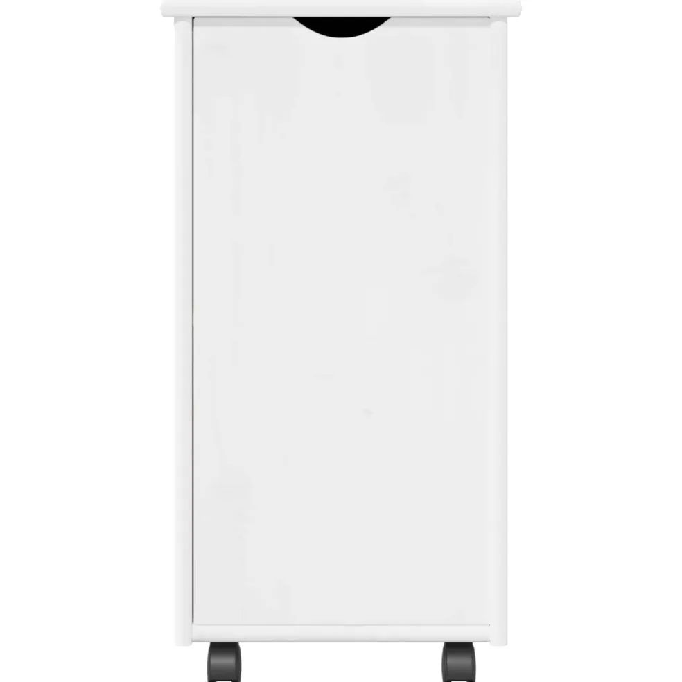 vidaXL Rolling Kast met wiel Wit 34 x 39 x 65,5 cm Massief Vurenhout