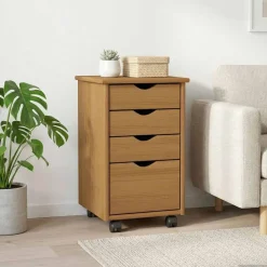 vidaXL Rolling Kast MOSS HoningBruin 34 x 39 x 56 cm