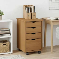 vidaXL Rolling Kast MOSS HoningBruin 34 x 39 x 56 cm