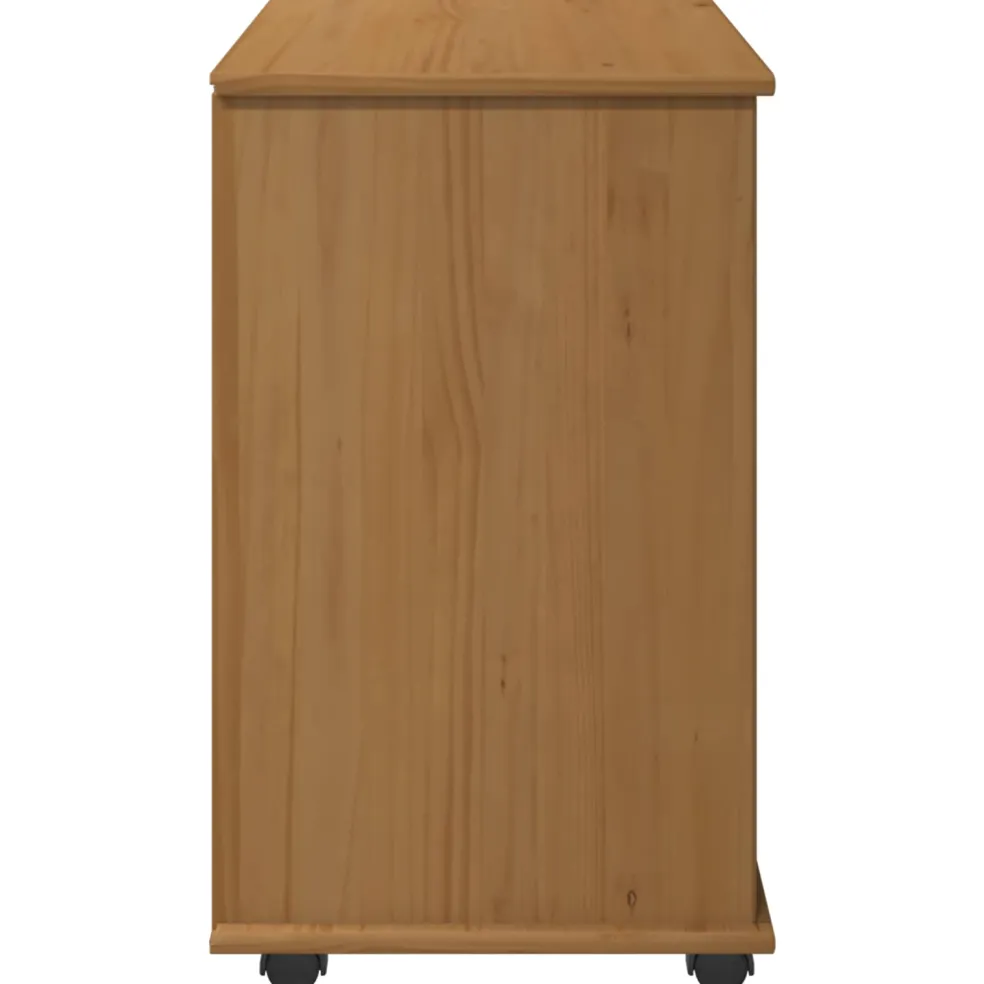 vidaXL Rolling Kast 63,5 x 39 x 65,5 cm Massief Vurenhout Honingbruin