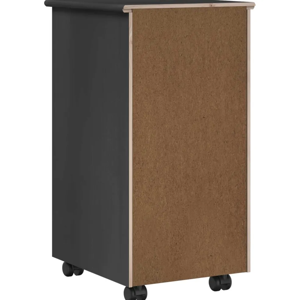 vidaXL Rolling Kast 34 x 39 x 65,5 cm Massief Vurenhout Grijs
