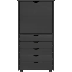 vidaXL Rolling Kast 53 x 39 x 103 cm Massief Vurenhout Grijs