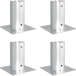 vidaXL Ronde grondanker 4 st zilver 15 x 15 x 15 cm Metaal