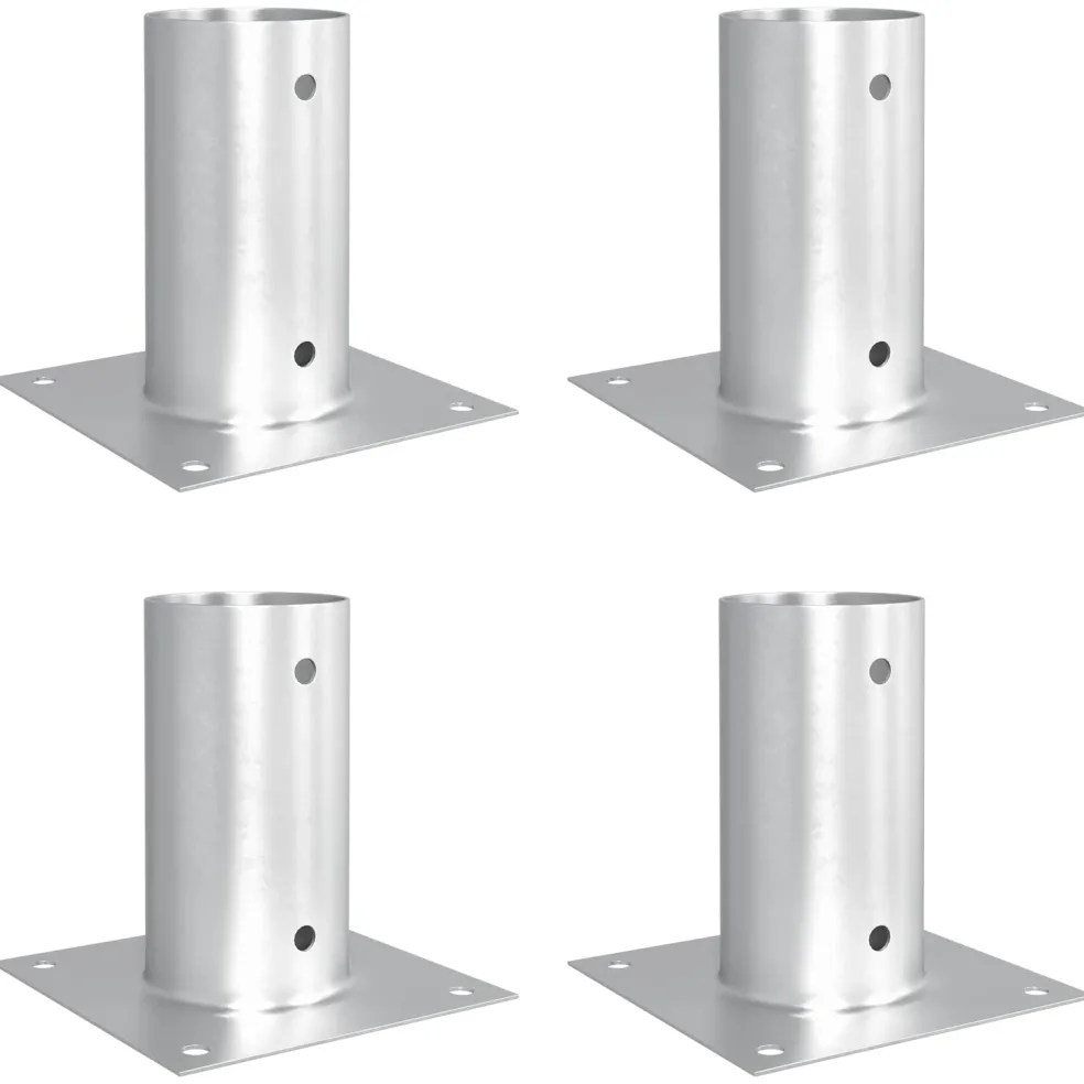 vidaXL Ronde grondanker 4 st zilver 15 x 15 x 15 cm Metaal