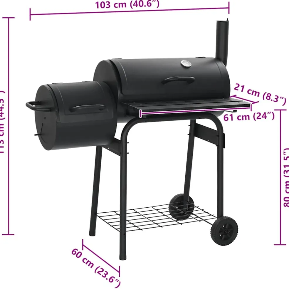 vidaXL Rookbarbecue houtskool