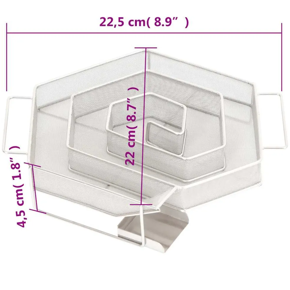vidaXL Rookgenerator koud 6-hoekig 22,5 cm roestvrij staal