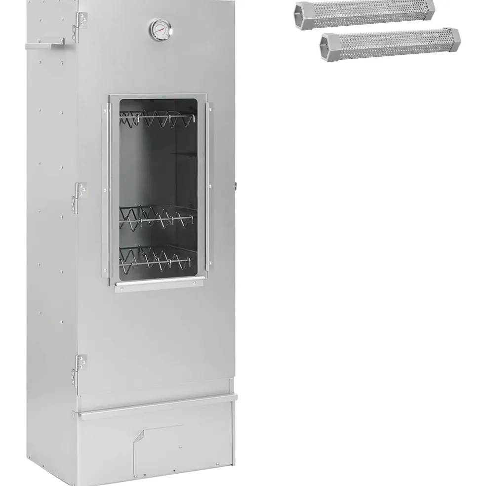 vidaXL Rookoven 3 st 44,5 x 29 x 110 cm Verzinkt staal zilver