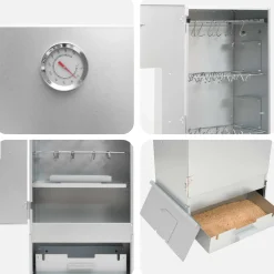 vidaXL Rookoven 3 st 44,5 x 29 x 110 cm Verzinkt staal zilver