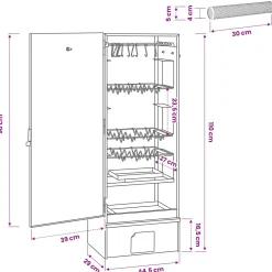 vidaXL Rookoven 3 st 44,5 x 29 x 110 cm Verzinkt staal zilver