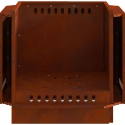 vidaXL Rookvrije vuurkom Roestkleurig 58 x 58 x 51 cm weervast staal