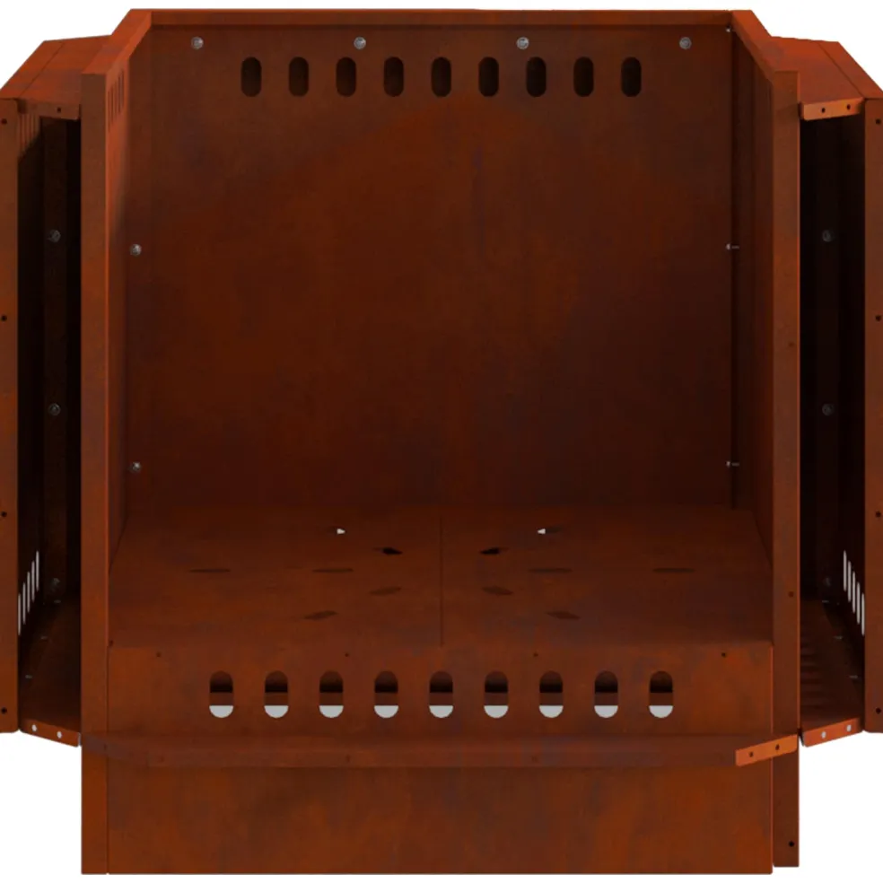 vidaXL Rookvrije vuurkom Roestkleurig 58 x 58 x 51 cm weervast staal