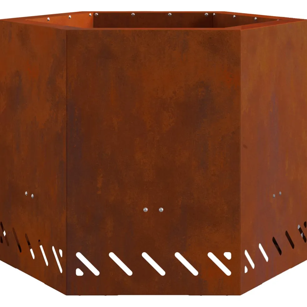 vidaXL Rookvrije vuurkom Roestkleurig 58 x 58 x 51 cm weervast staal