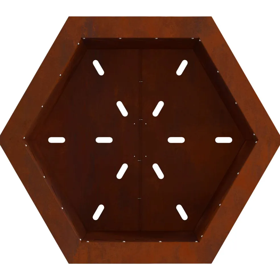 vidaXL Rookvrije vuurkom Roestkleurig 58 x 58 x 51 cm weervast staal