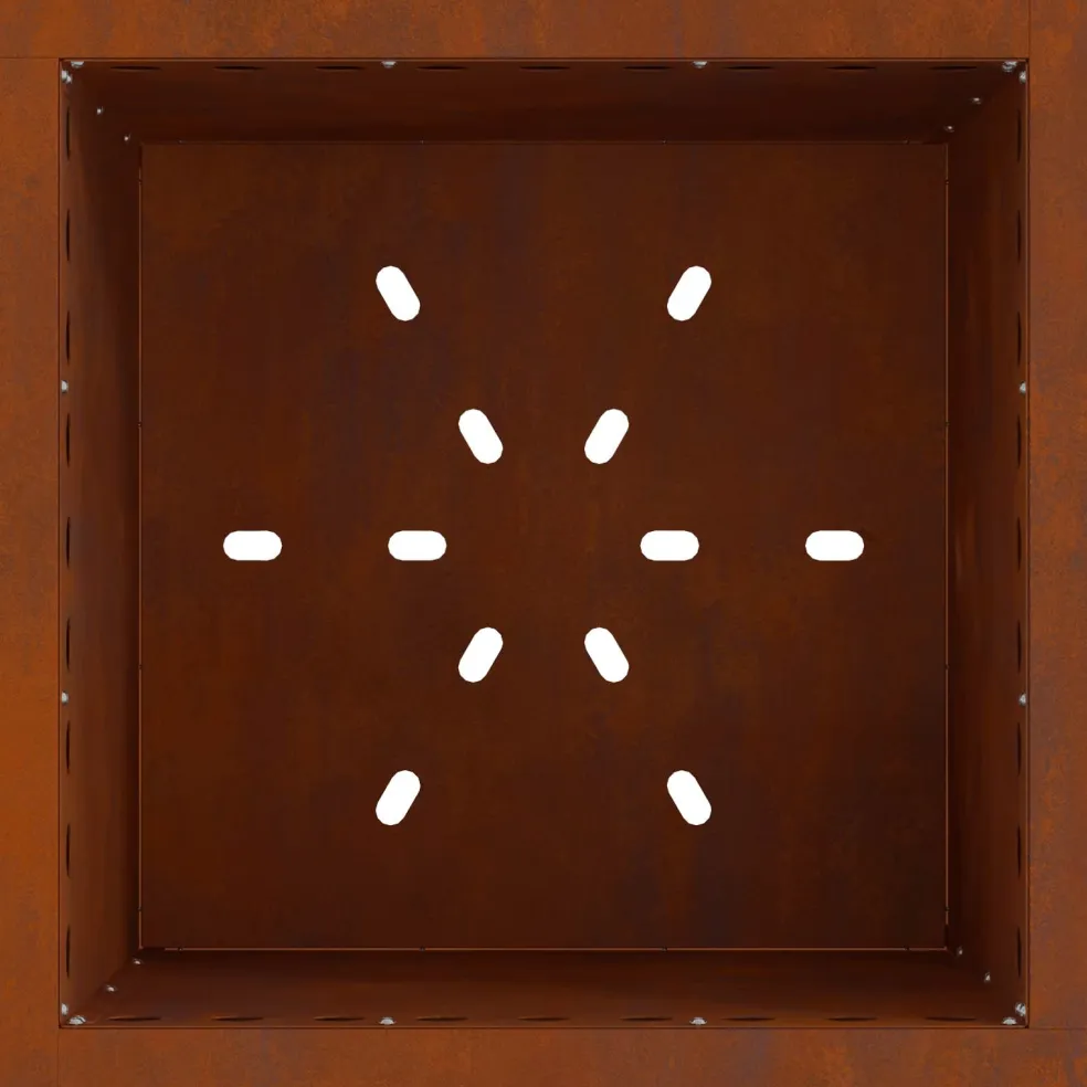 vidaXL Rookvrije vuurkom Roestkleurig 48 x 48 x 50 cm weervast staal