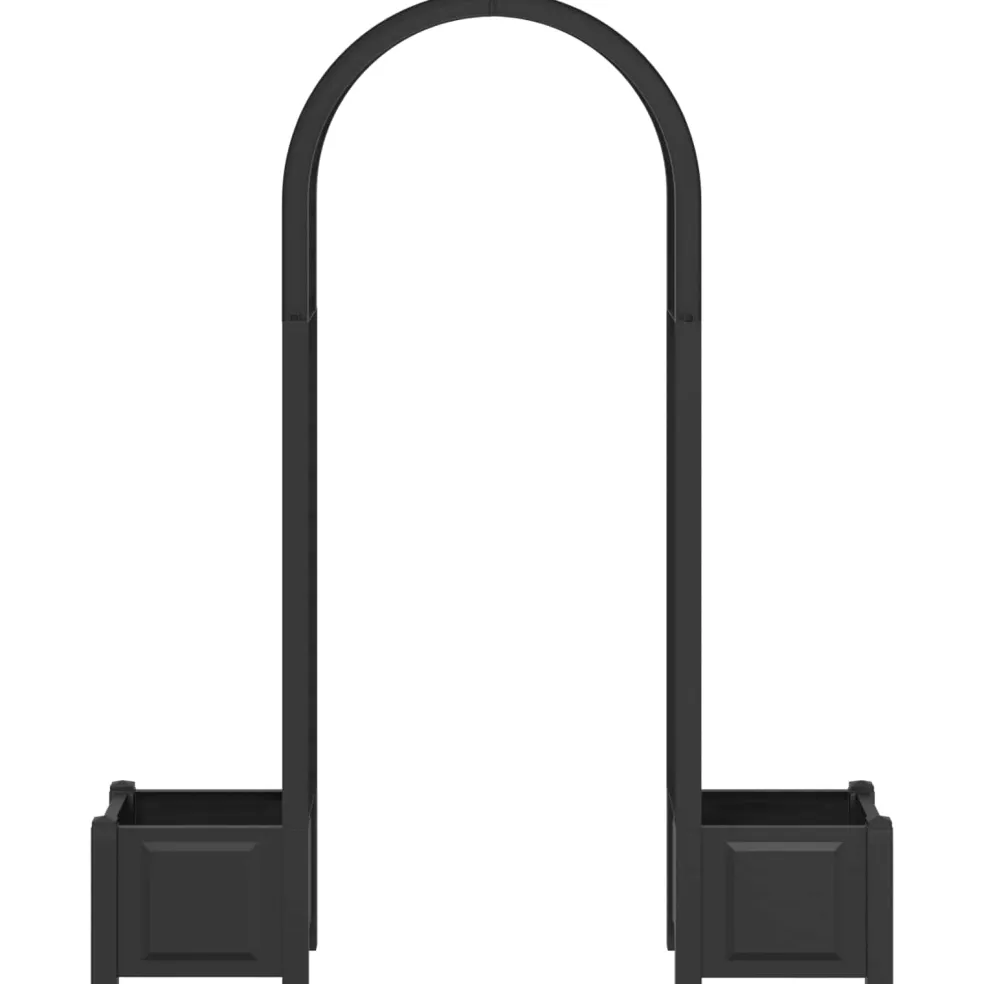vidaXL Rozenboog met planter Antracietkleurig 168,5 x 43 x 207 cm PP