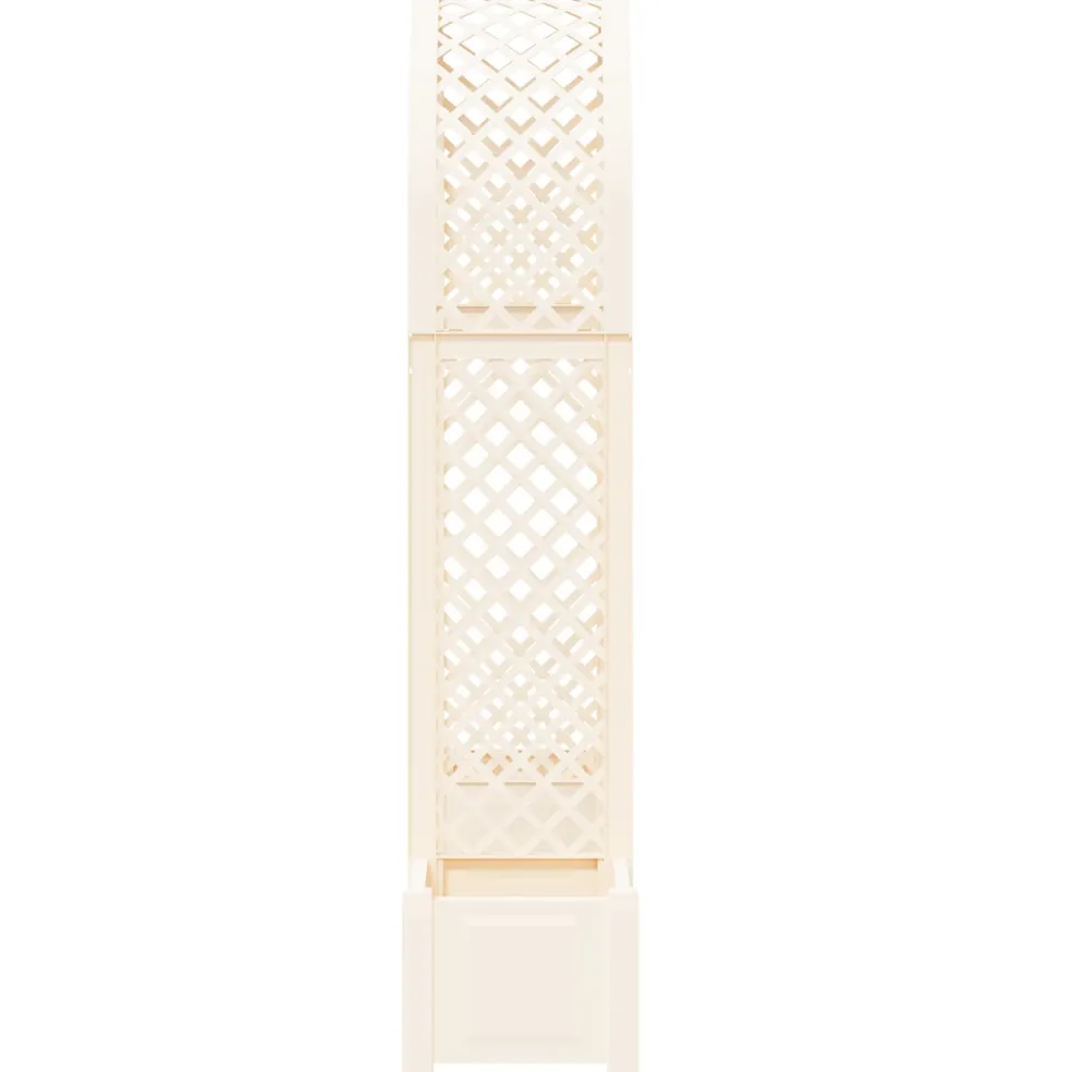 vidaXL Rozenboog met planter Wit 168,5 x 43 x 207 cm PP