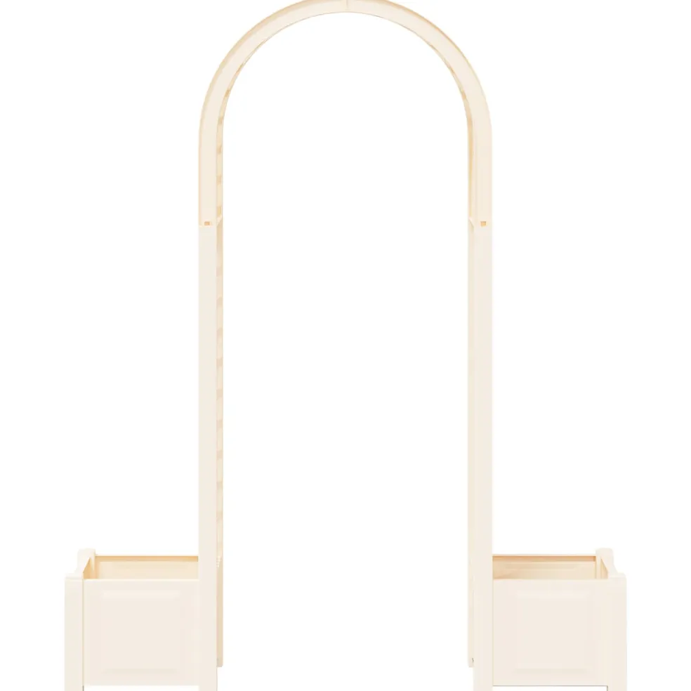 vidaXL Rozenboog met planter Wit 168,5 x 43 x 207 cm PP
