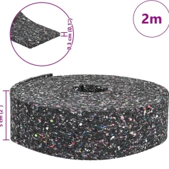 vidaXL Rubbergranulaatrol Zwart 200 x 5 x 0,3 cm Rubber