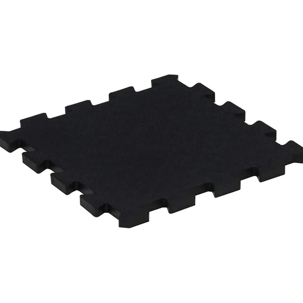 vidaXL Rubbertegels 16 st 16 mm 30x30 cm zwart