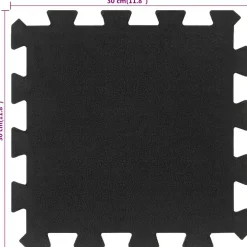 vidaXL Rubbertegels 16 st 16 mm 30x30 cm zwart