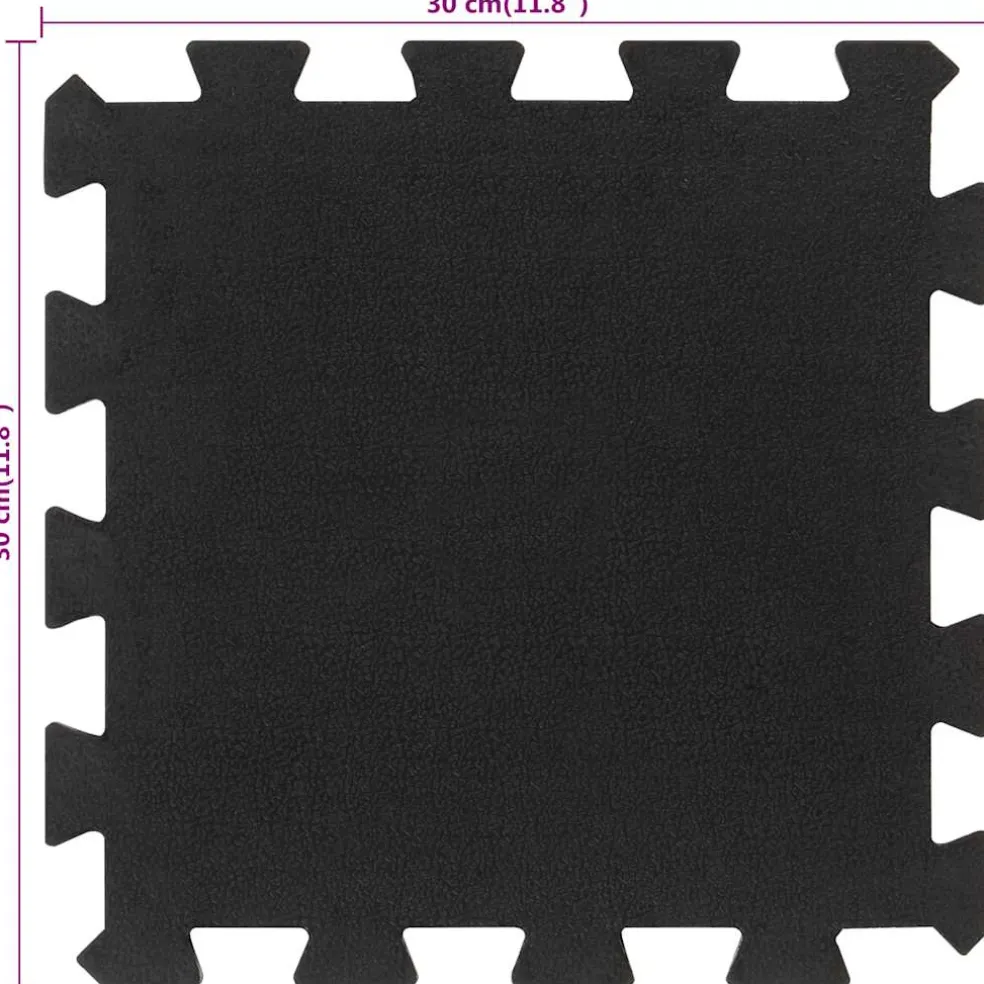 vidaXL Rubbertegels 16 st 16 mm 30x30 cm zwart